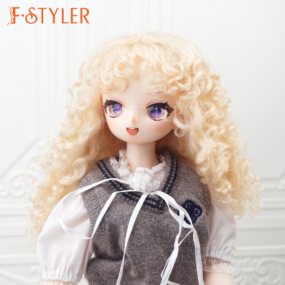 FStyler Doll Wig Cute Curly Fluffy Hairstyle BJD Doll Premium Mohair Various Colors Doll Accessories Hair Customization 1/3 1/4