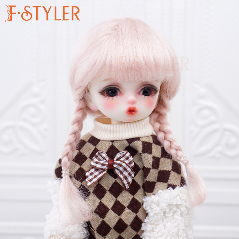 FStyler Doll Wig Cute Braid Style BJD Doll Soft Mohair Various Colors Hair Accessories Customization1/3 1/4