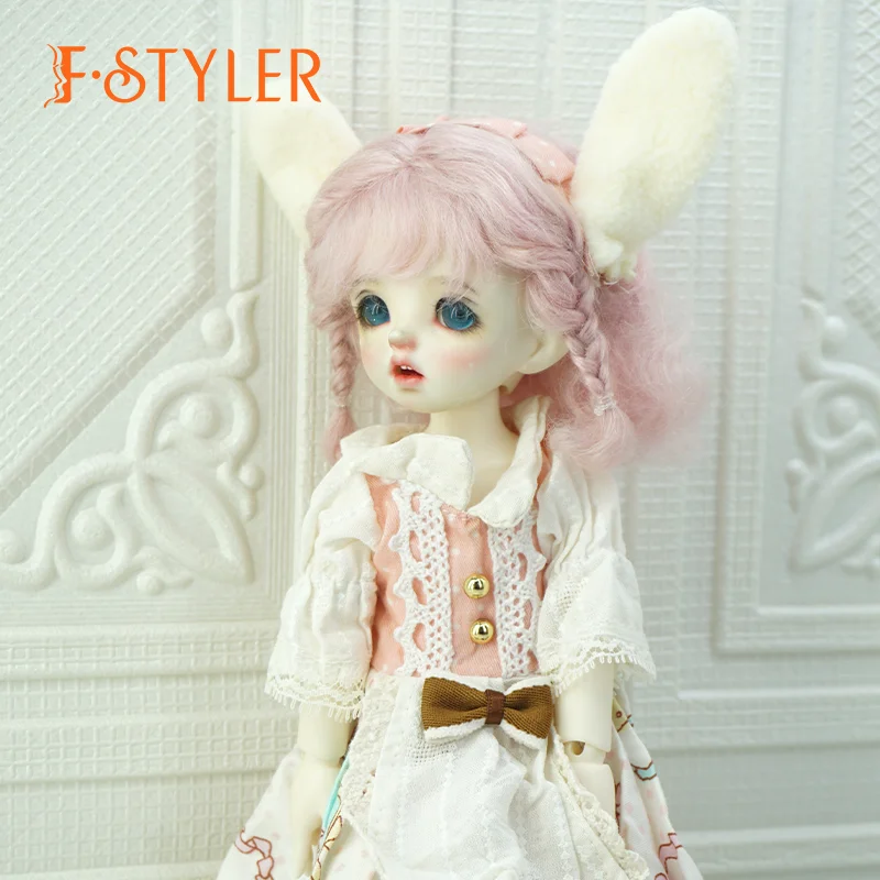 FStyler BJD Dolls Cute Rabbit Ear Clothes Hat Hair Ornaments Accessories for 1/6 6-7inch 30mm Barbie Dolls