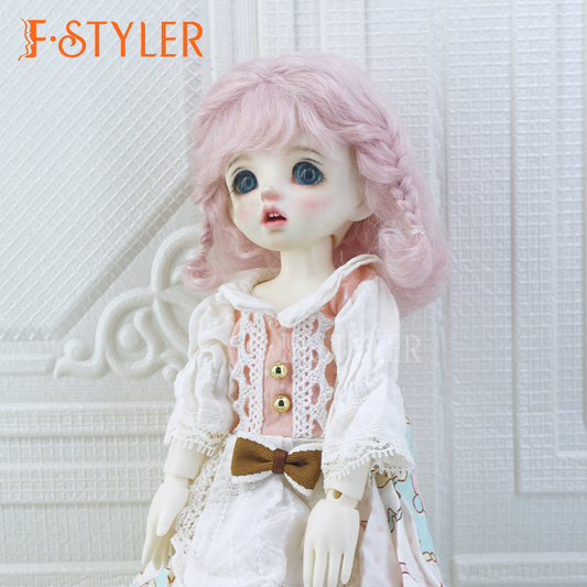 FStyler Doll Wig Double Cute Double Braids Style BJD Doll Soft Mohair Doll Wig Hair 1/3 1/4 1/6 1/8 Accessories Customization