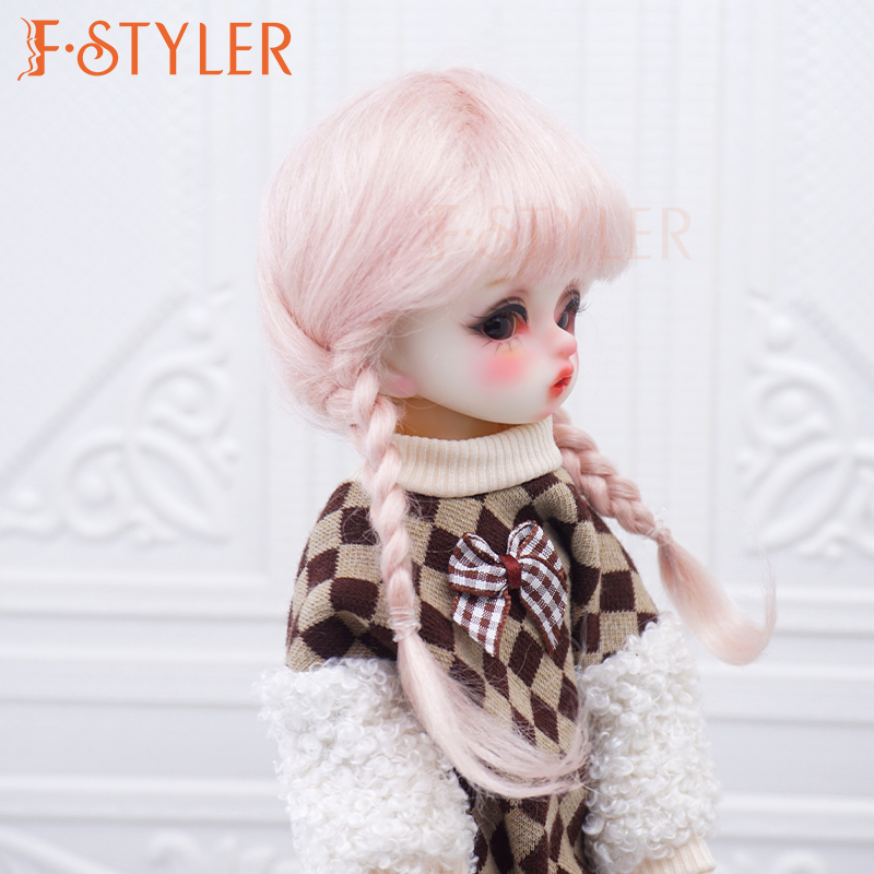 FStyler Doll Wig Cute Braid Style BJD Doll Soft Mohair Various Colors Hair Accessories Customization1/3 1/4