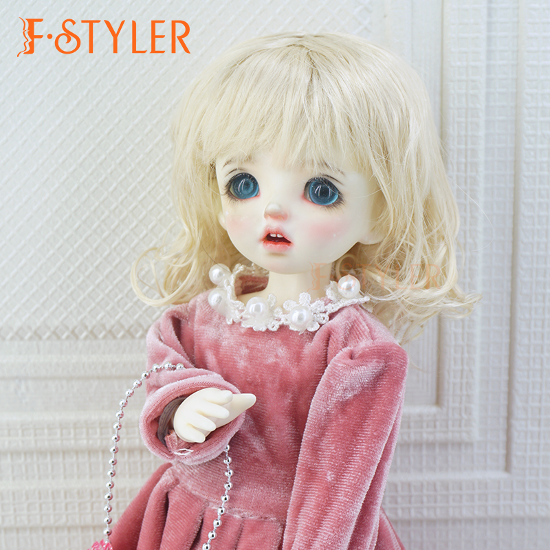 FStyler Doll Wig Naturally Curl Short Soft Synthetic Mohair Wig Various Colors Hair Doll Accessories Customization