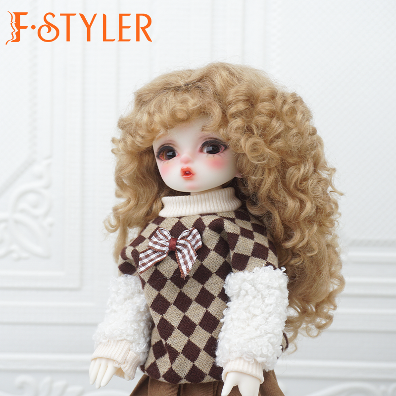 FStyler Doll Wig Cute Curly Fluffy Hairstyle BJD Doll Premium Mohair Various Colors Doll Accessories Hair Customization 1/3 1/4