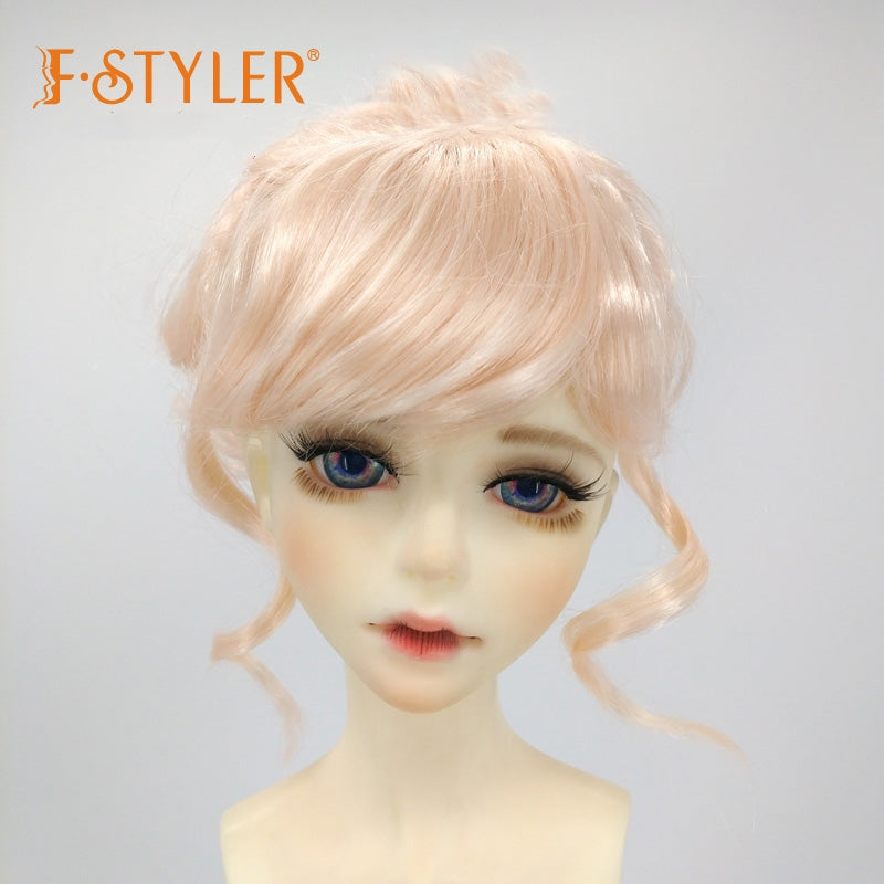 FSTYLER BJD Doll Wig Curls Waves BJD Hair Soft Synthetic Mohair Doll Wig Hair Accessories Customization